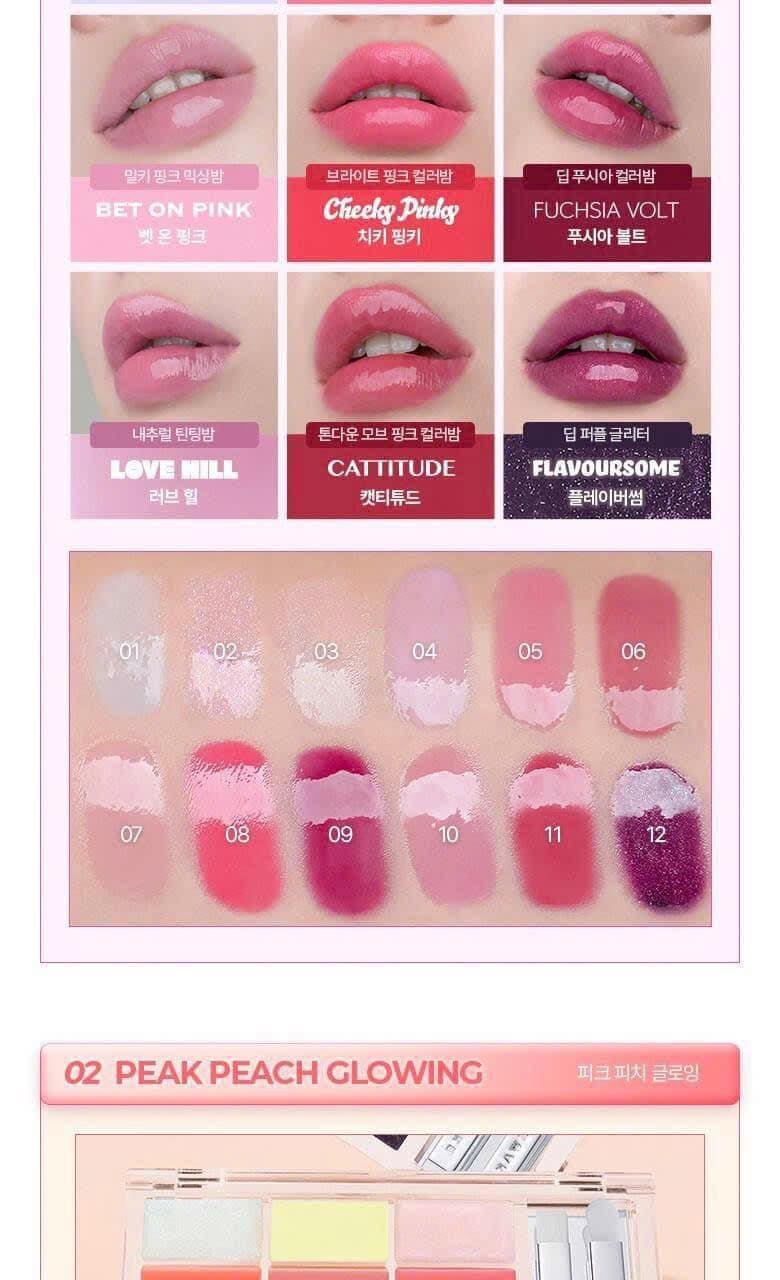 Bảng son WAKEMAKE soft coloring lip palette - #1 pink flood glowing