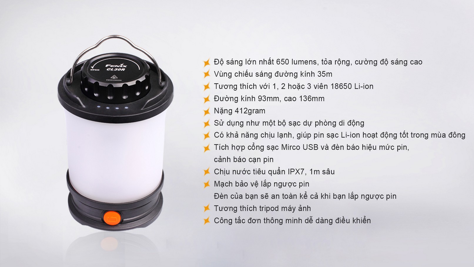 Đèn pin cắm trại CL30R