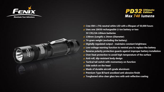 Fenix giới thiệu PD32 Ultimate Edition, bóng LED vàng siêu sáng