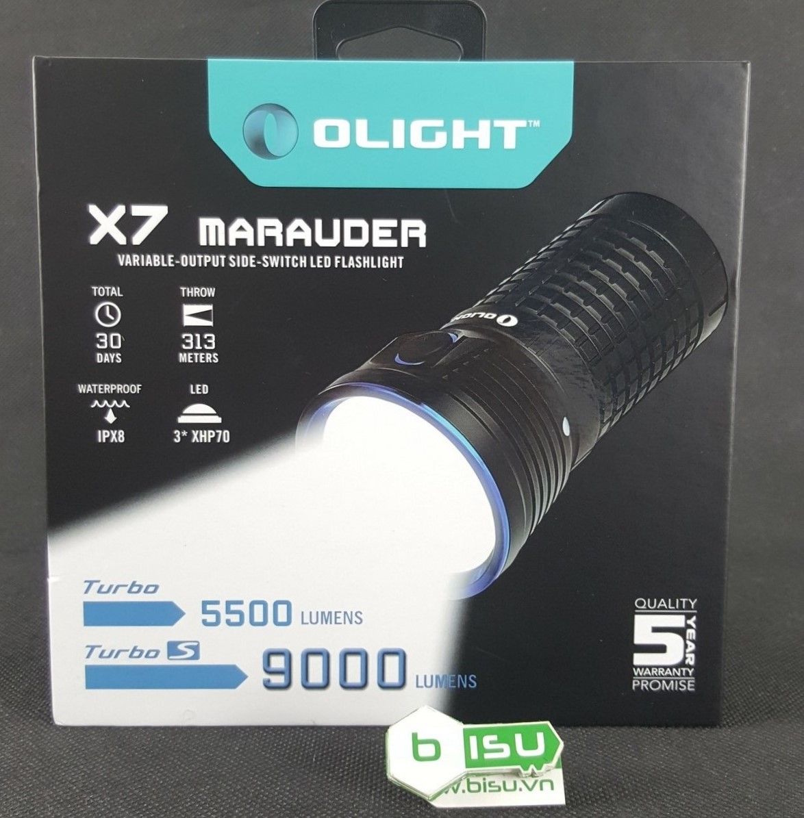 Trên tay đèn pin siêu sáng Olight X7 Marauder 9000 lumens