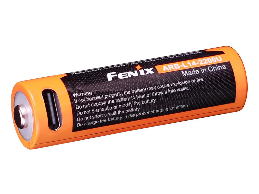 (01 viên) Pin sạc Fenix 14500 - ARB-L14-2200U - tích hợp cổng sạc type C trên thân pin