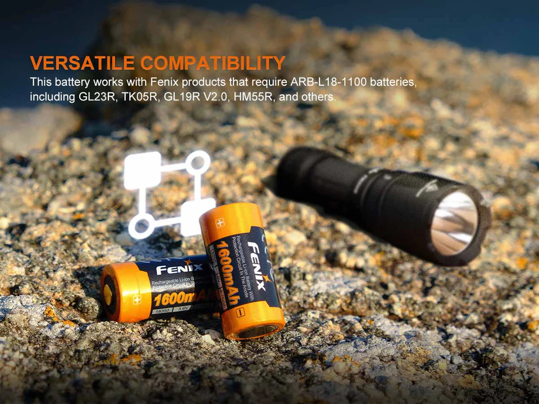 (01 viên) Pin sạc Fenix 18350 - ARB-L18-1600 - 1600mAh - 3.6V