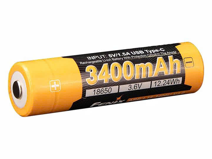 (01 viên) Pin sạc Fenix 18650 - ARB-L14-3400U V3.0 - tích hợp cổng sạc type C trên thân pin