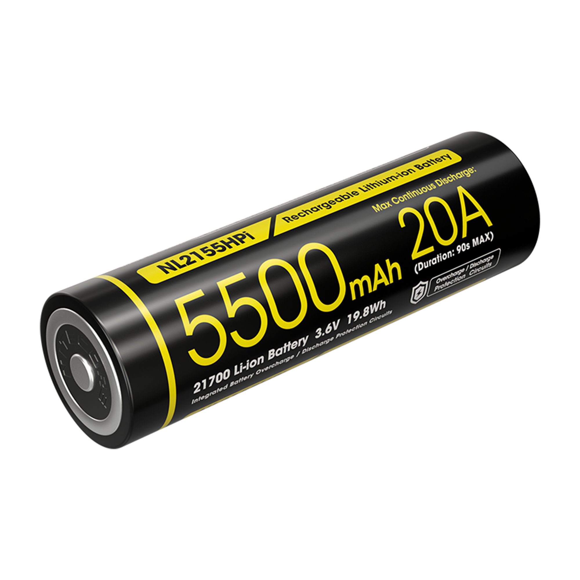 (01 VIÊN) Pin sạc 21700 NITECORE NL2155HPI (5500mAh) - dành cho P17iX, P27iX,...