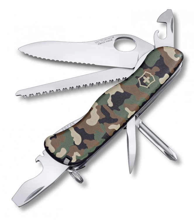 Dụng Cụ Đa Năng Victorinox - 111mm - Onehand Trailmaster Camo - Onehand Trekker Camo (Lưỡi Răng Cưa)