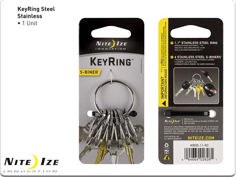 Nite Ize - Móc khóa KRGS-11-R3 - Keyring S-Biner (Thép không gỉ)