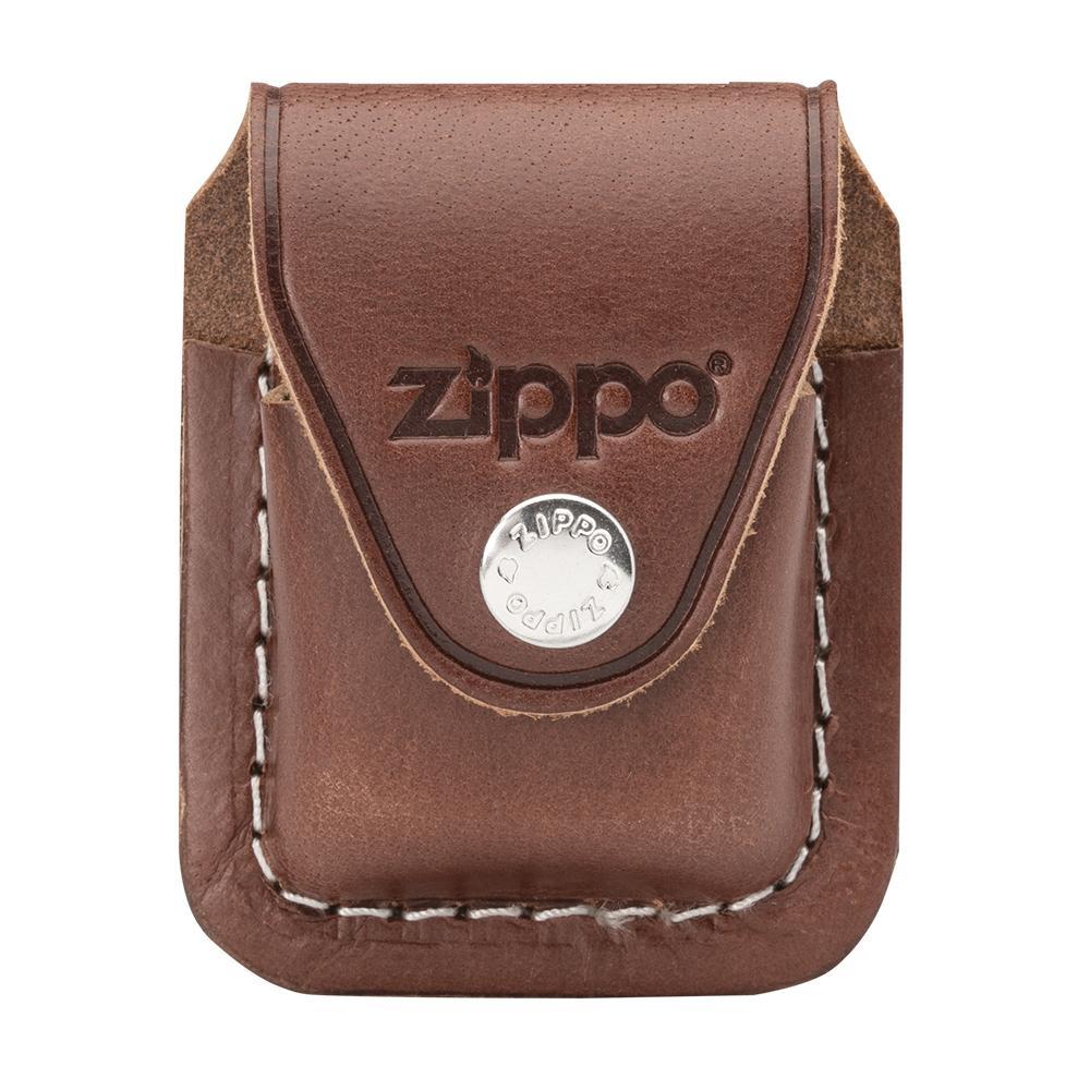 Zippo Bao Đựng - Da Nâu Có Clip Cài Thắt Lưng (Brown Leather Lighter Pouch Lpcb- With Clip)