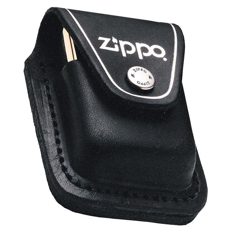 Zippo Bao Đựng - Da Đen Có Loop Treo Thắt Lưng (Black Leather Lighter Pouch Lplb - With Loop)