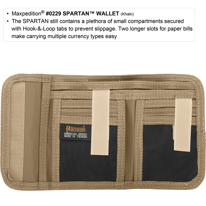 Maxpedition - Ví SPARTAN Wallet (màu Đen, Khaki, Xanh lá cây,Ghi xám - 0229)