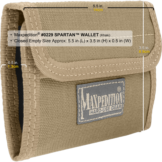 Maxpedition - Ví SPARTAN Wallet (màu Đen, Khaki, Xanh lá cây,Ghi xám - 0229)