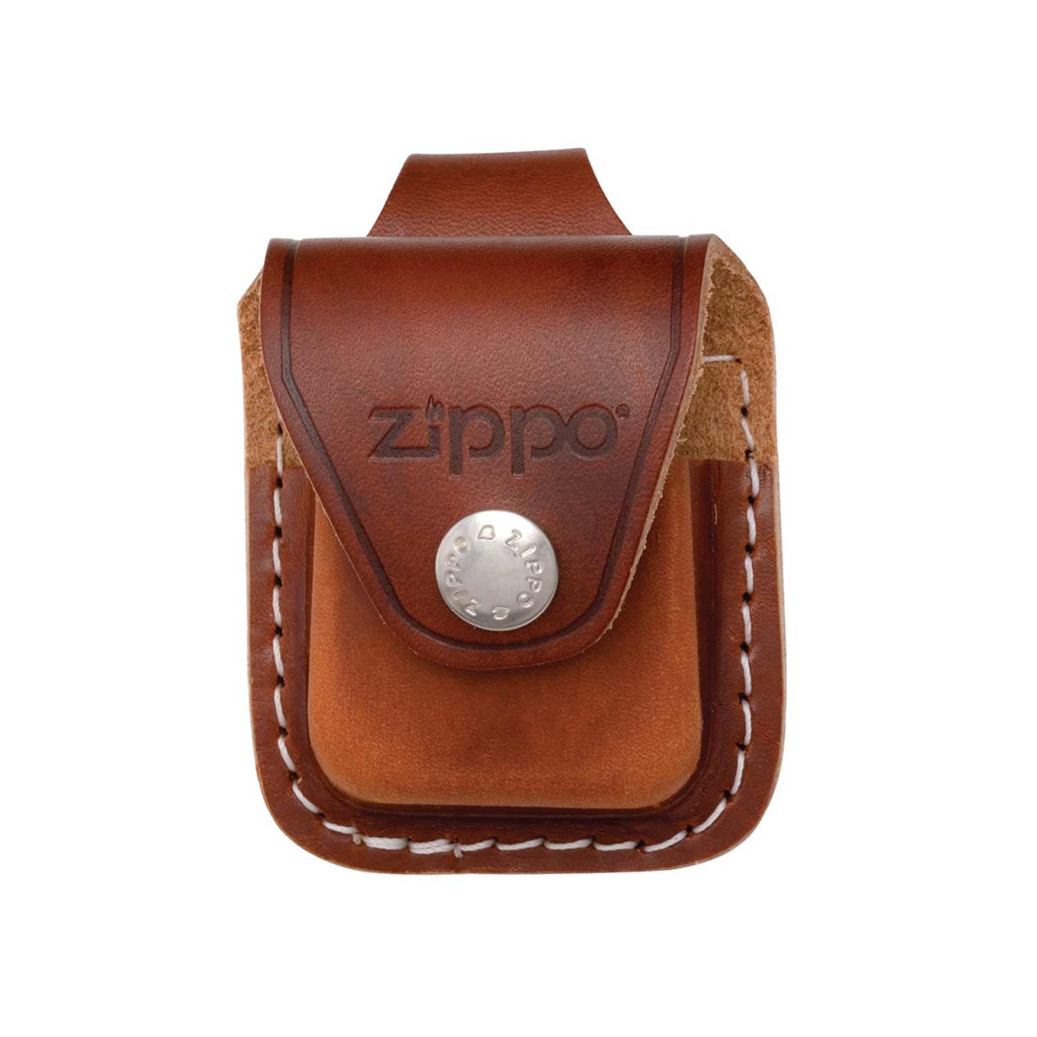 Zippo Bao Đựng - Da Nâu Có Loop Treo Thắt Lưng (Brown Leather Lighter Pouch Lplb - With Loop)