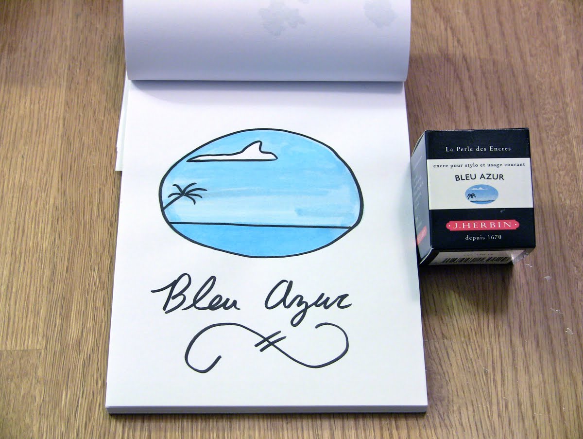 Mực J.Herbin French - 30Ml - No.12 - Xanh Da Trời Nhạt (Bleu Azur)