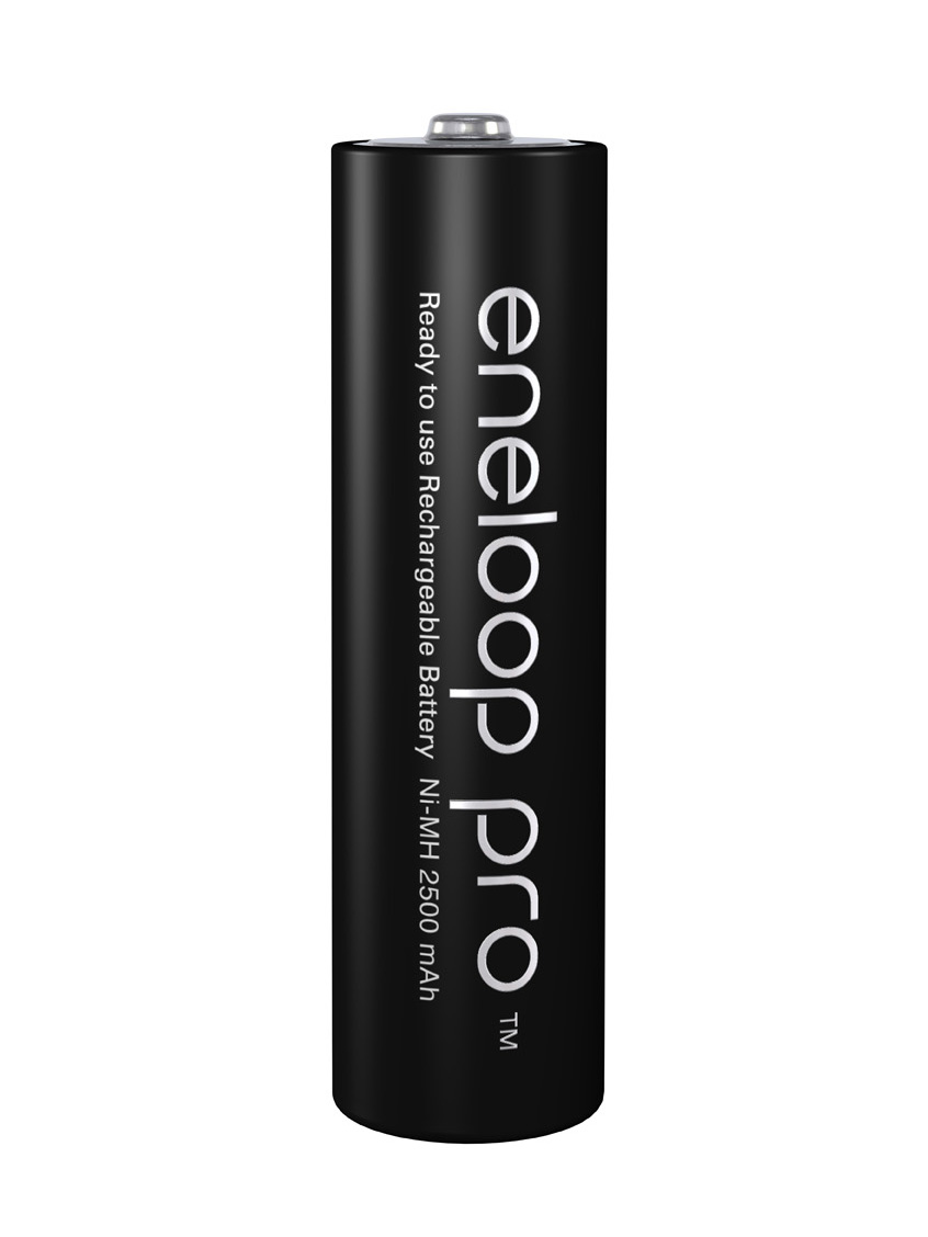 (01 viên) Pin sạc Eneloop Panasonic AA PRO màu đen (Phiên bản xuất khẩu - 2550 mAh - 500 lần sạc - Điện áp 1,2v - 1,5v)