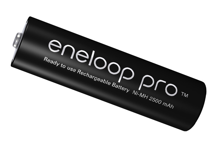 (01 viên) Pin sạc Eneloop Panasonic AA PRO màu đen (Phiên bản xuất khẩu - 2550 mAh - 500 lần sạc - Điện áp 1,2v - 1,5v)