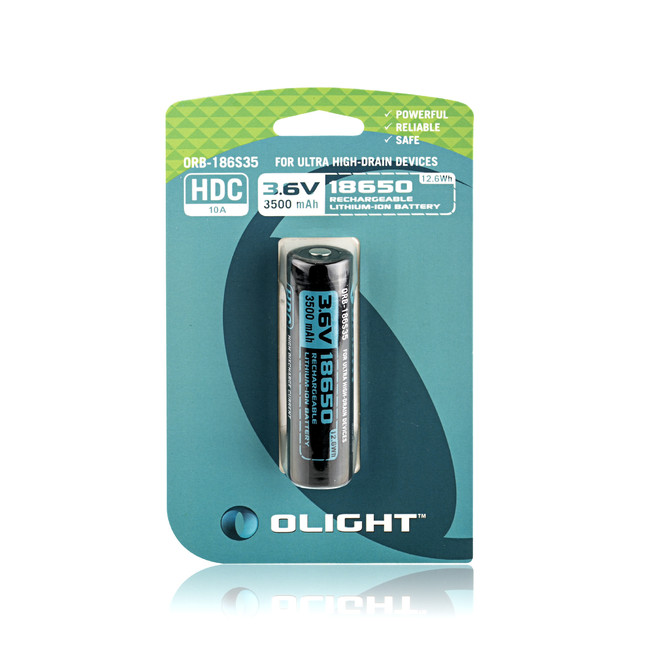 (01 viên) Pin sạc Olight 18650 - 3500 mAh - 3.6V - HDC 10A (ORB-186S35 dùng cho X7 Marauder)