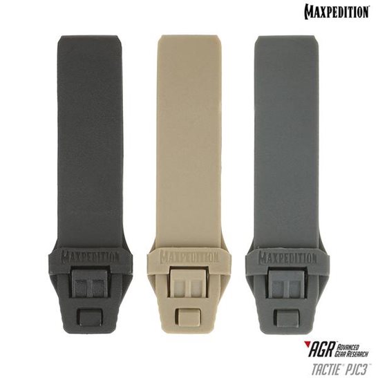 Maxpedition - Móc kẹp TacTie PJC3 (Nhựa màu: Ghi xám, Đen, Vàng Tan)