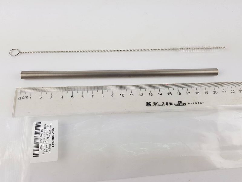 EDC - Titanium Straight Straw (Ống Hút Titan Thẳng - T1 8*205mm)