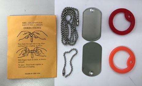 Combo Dogtag - 01 Dây Bi 60Cm + 01 Dây Bi 12 Cm + (02) Thẻ Trơn Mờ Matte (Hoặc Trơn Bóng Shiny - Tặng Kèm 02 Viền Cao Su Silencer Màu Tự Chọn)