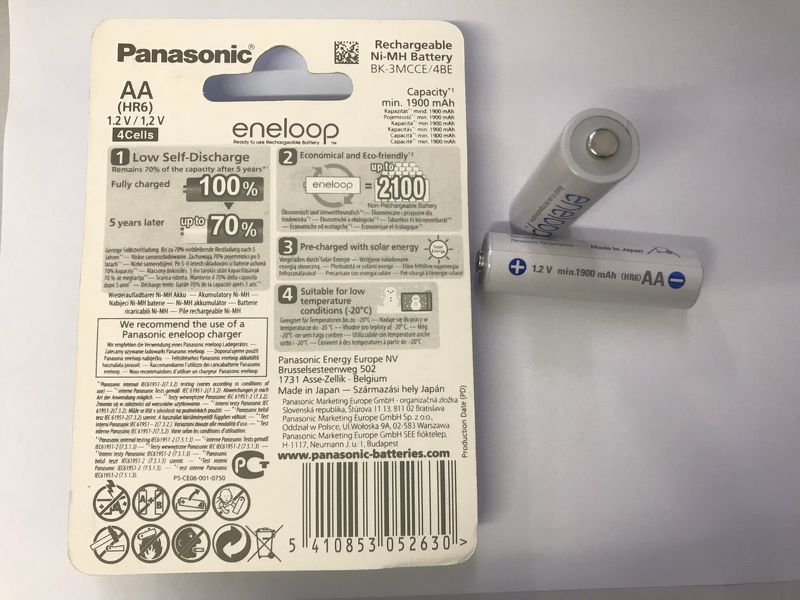 (01 viên) Pin sạc Eneloop Panasonic AA màu trắng (Phiên bản xuất khẩu - Min 1900 mAh - 2100 lần sạc - Điện áp 1,2v - 1,5v)