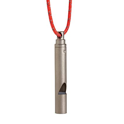 Vargo - Còi Titanium Kèm Dây Đeo Màu Đỏ ( T-416 - Titanium Emergency Whistle)