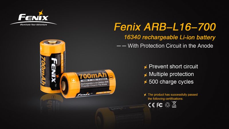 (01 viên) Pin sạc Fenix 16340 - ARB-L16-700 - 700 mAh