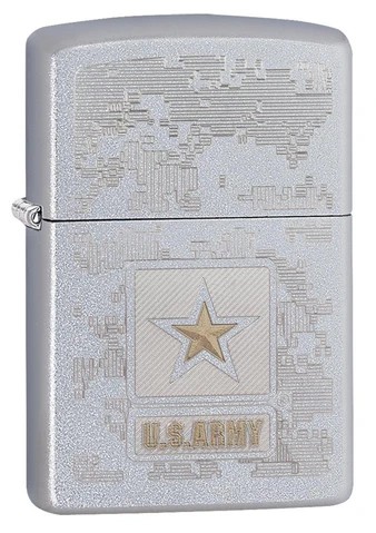 Zippo 29388 - Vỏ Chrome Biểu tượng Quân đội Hoa Kỳ mẫu kĩ thuật số (U.S Army digital)