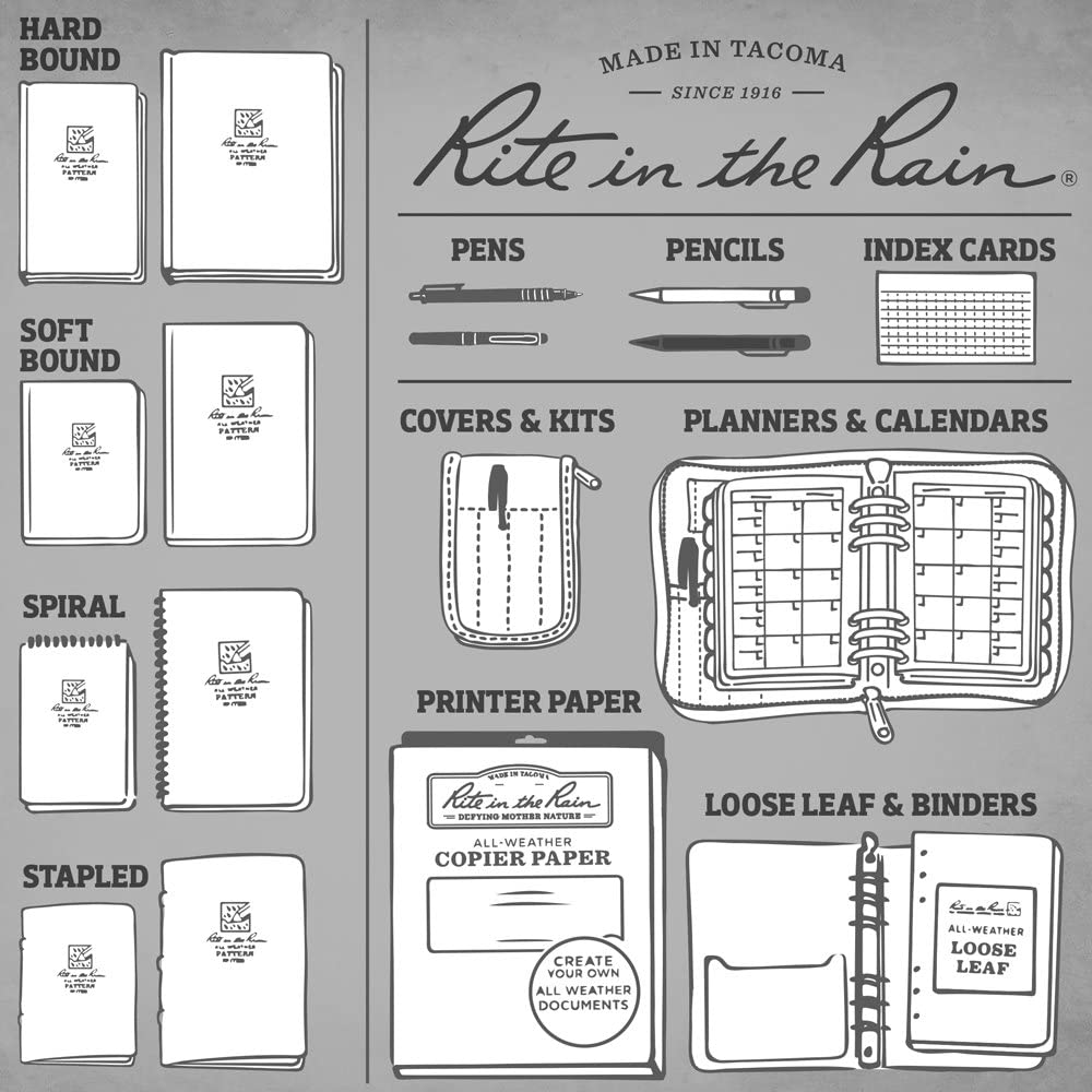 Rite in the Rain All-Weather Side-Spiral Notebook Gray