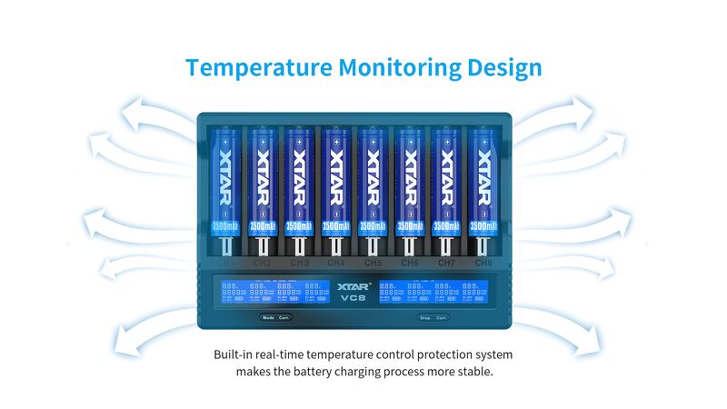 Sạc Pin Đa Năng Xtar VC8 (8 Khe Sạc)