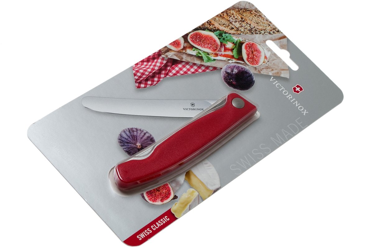 Victorinox - Dao bếp Swiss Classic Foldable Paring Knife màu Đỏ (Lưỡi thẳng, 11cm)