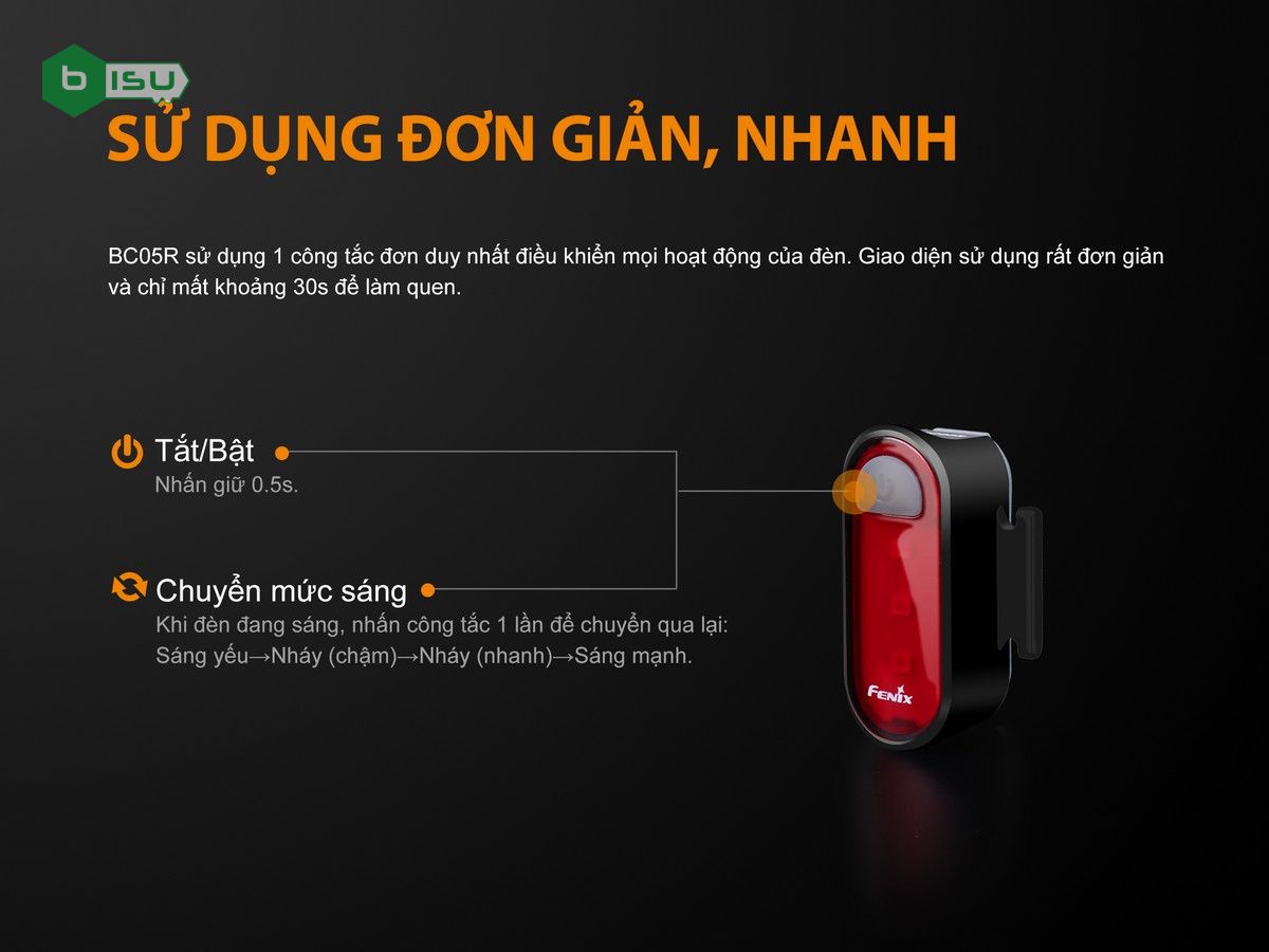 Đèn pin xe đạp FENIX BC05R (10 Lumens)