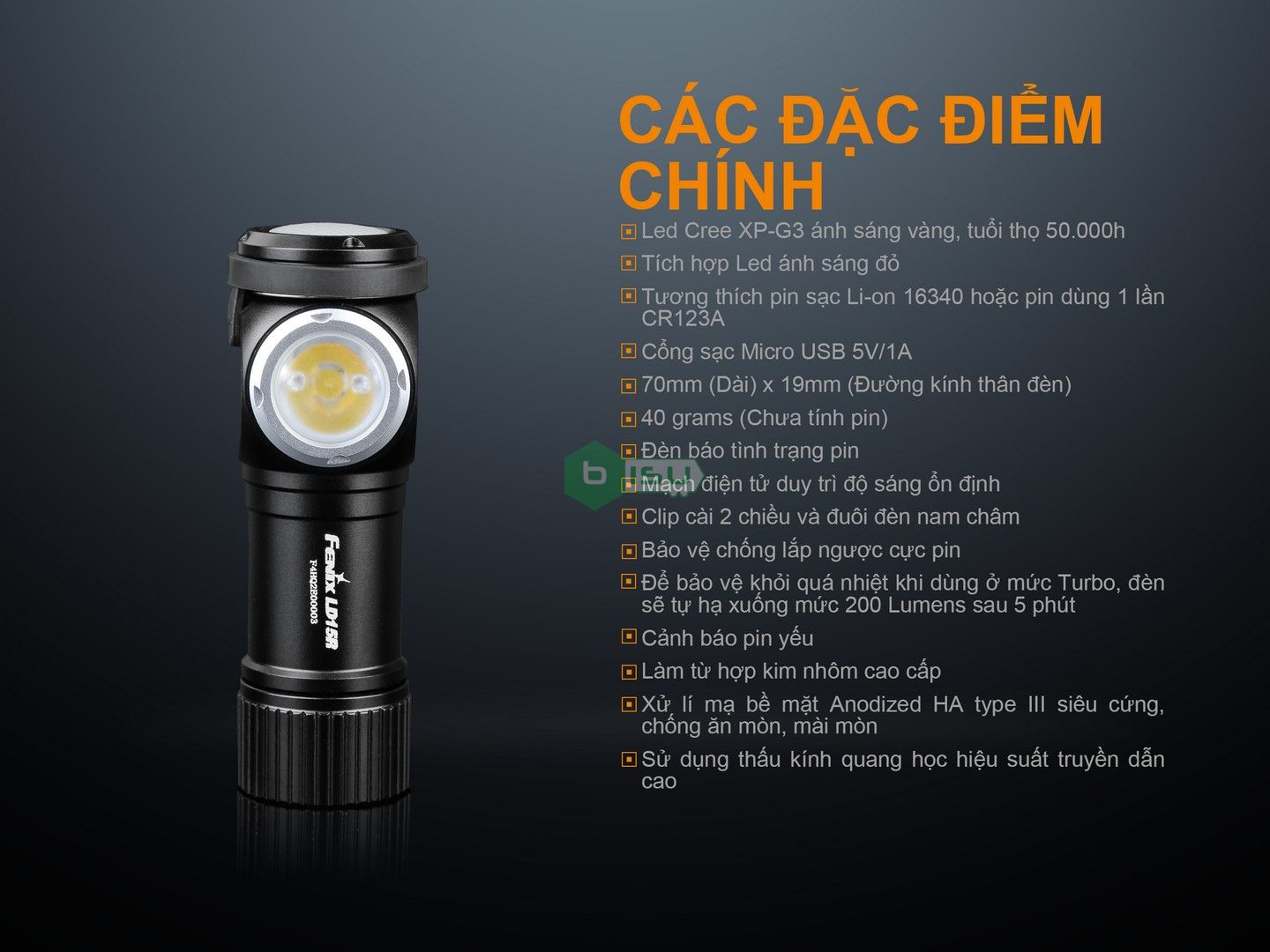 Đèn pin FENIX LD15R (500 Lumens)