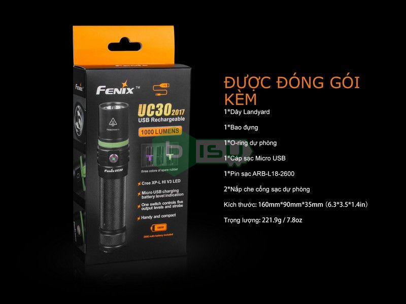 Đèn pin FENIX UC30 Version 2017 (1000 Lumens)