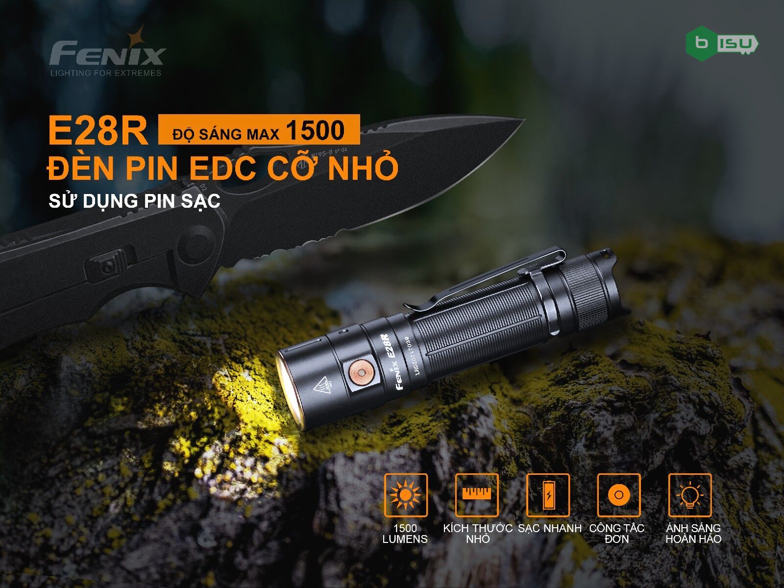 Đèn pin FENIX E28R (1500 Lumens)