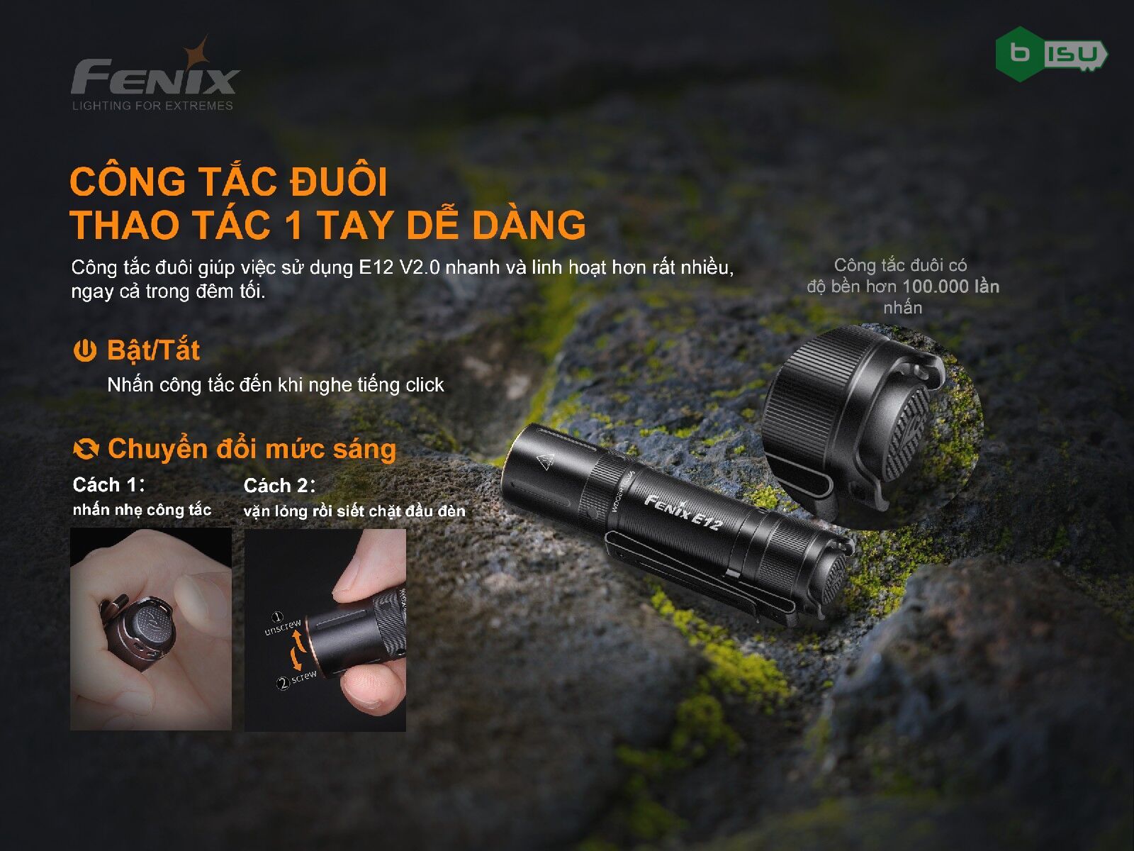 Đèn pin FENIX E12 V2.0 (160 Lumens)