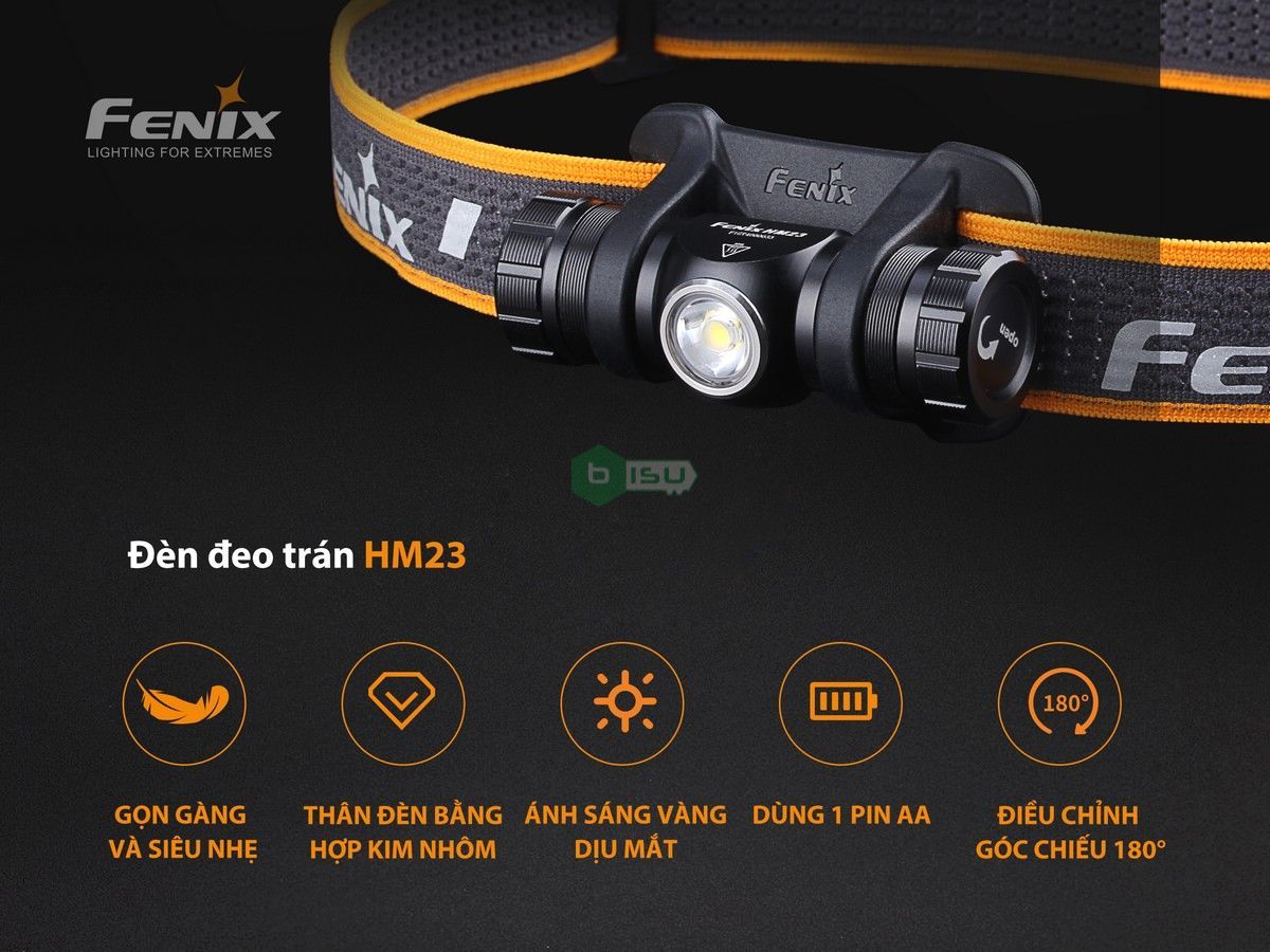 Đèn pin Fenix - HM23 - 240 Lumens (Ánh sáng vàng)