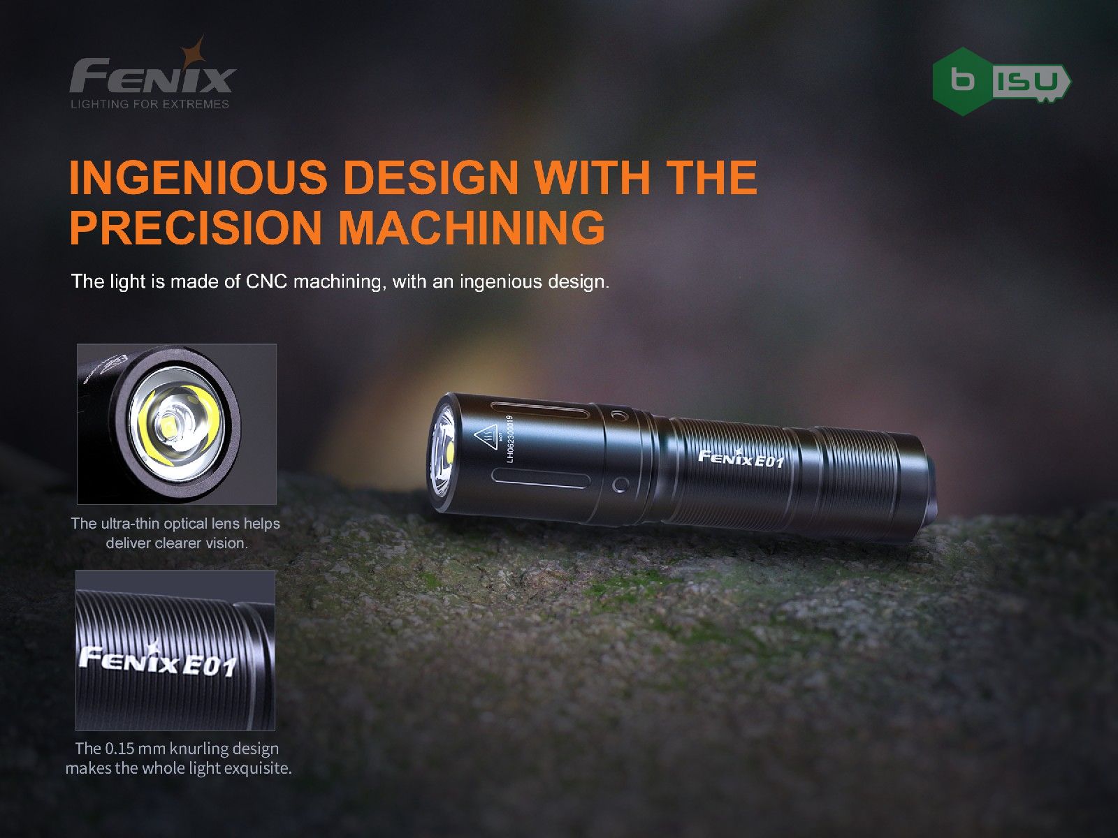 Đèn pin móc khóa FENIX E01 V2.0 (đen) (100 Lumens)