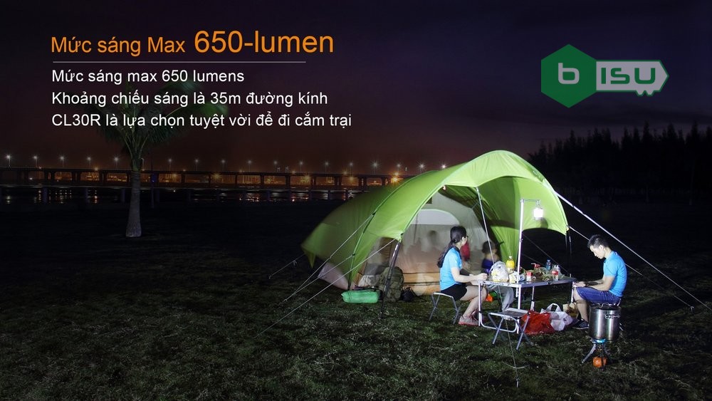 Đèn pin cắm trại FENIX CL30R (650 Lumens)