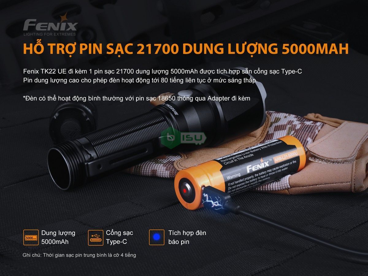 Đèn pin tác chiến FENIX TK22 UE SST40 (1600 Lumens)