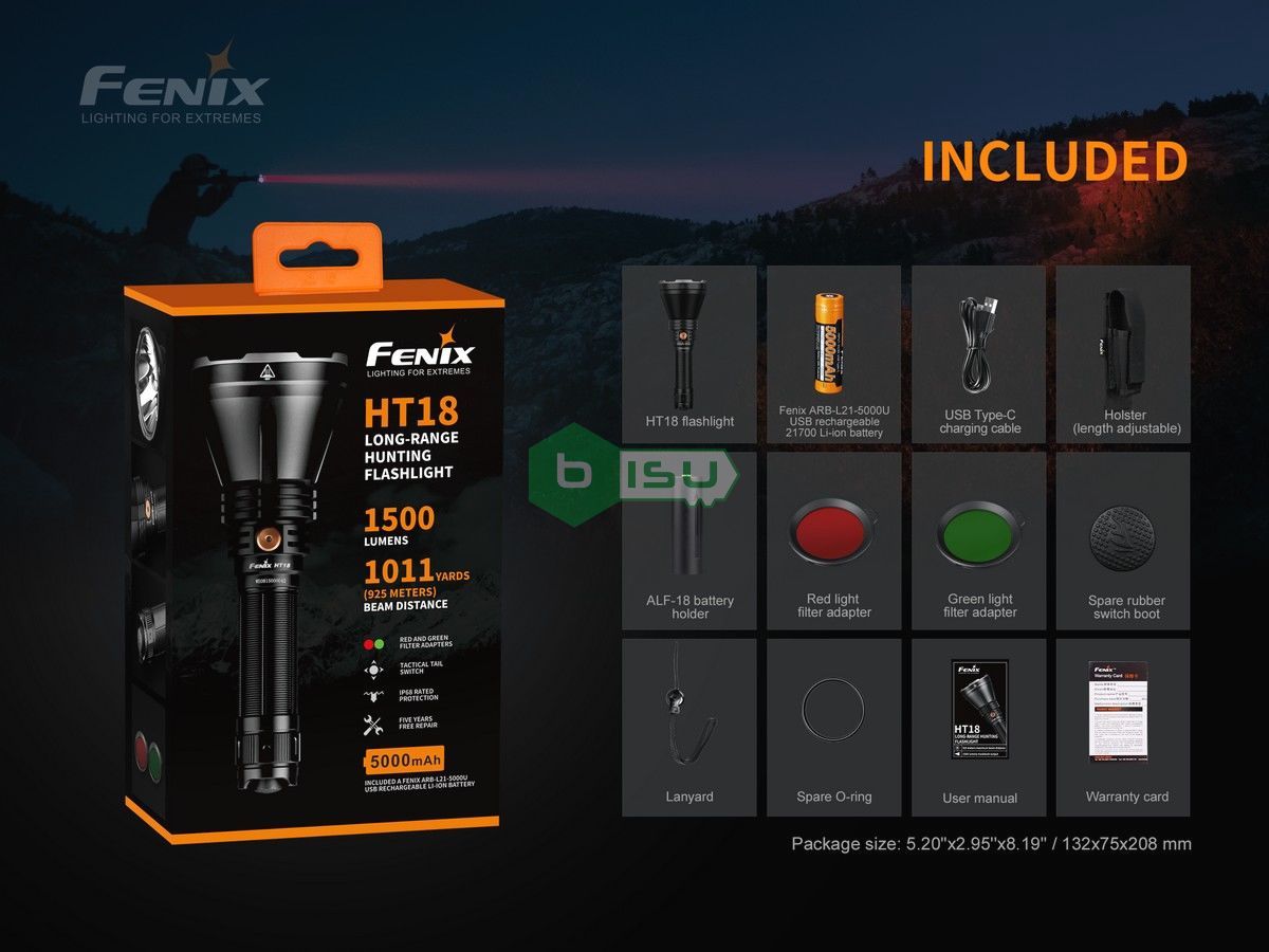 Đèn pin FENIX HT18 Hunting (1500 Lumens)