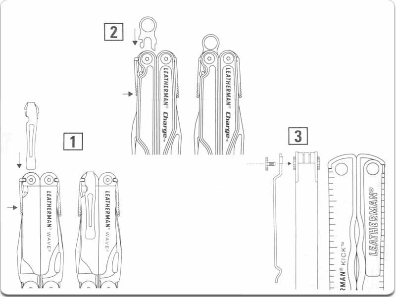 Leatherman_Bit Pocket Clip & Lanyard Ring - 934850 (Màu trắng Thép không gỉ )