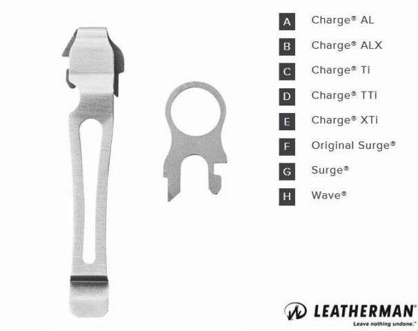 Leatherman_Bit Pocket Clip & Lanyard Ring - 934850 (Màu trắng Thép không gỉ )