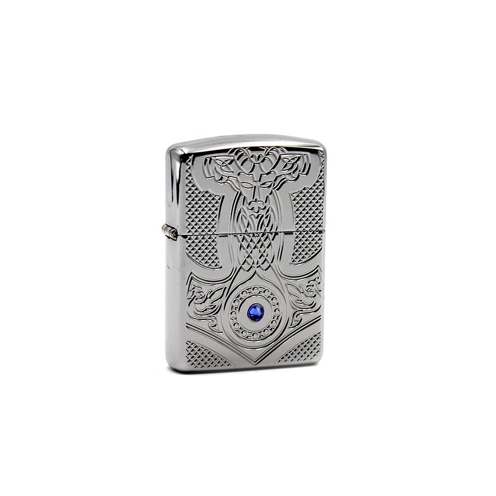 Zippo 49289 - Thor Hammer Medieval, Deep Carved High Polish Chrome