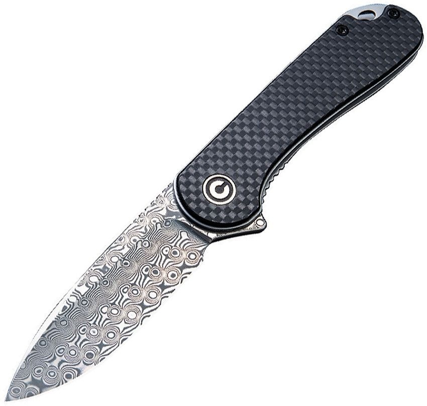 Civivi Elementum Linerlock Damascus cán Carbon