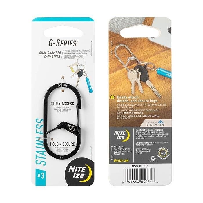 Nite Ize GS3-01-R6 G-Series Dual Chamber Carabiner màu đen #3