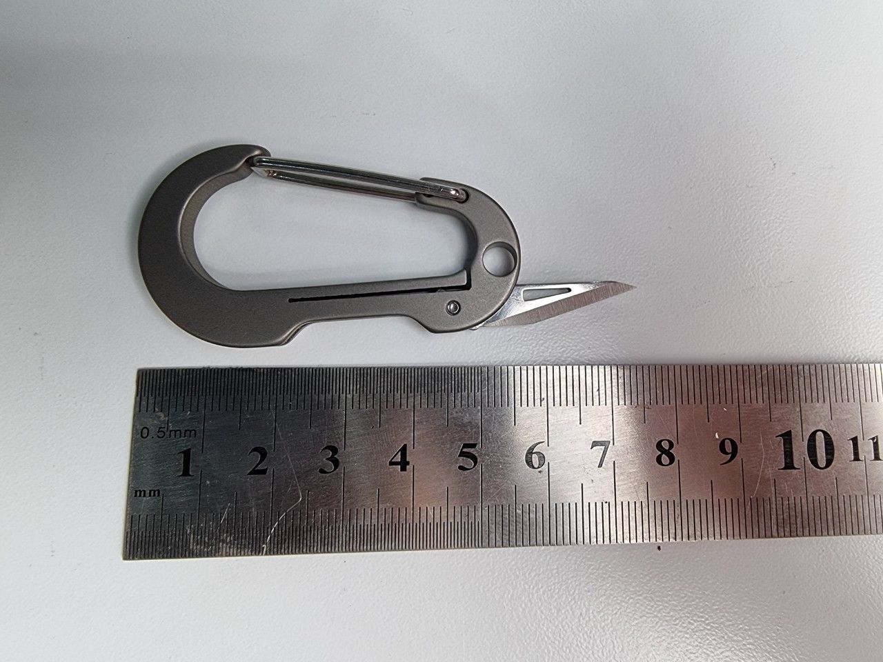 Móc khóa EDC - Carabiner Titanium kèm dao T78 (C.Ti.72mm)