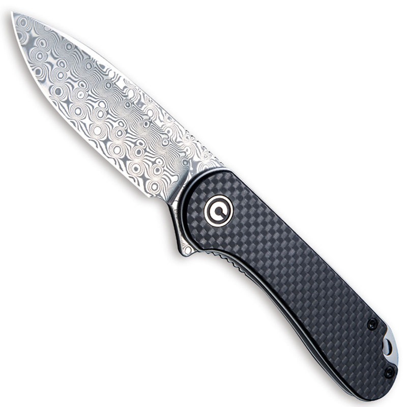 Civivi Elementum Linerlock Damascus cán Carbon