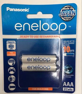 (01 viên) Pin sạc Eneloop Panasonic AAA màu trắng (Phiên bản xuất khẩu - 750 mAh - 2100 lần sạc - Điện áp 1,2v - 1,5v)