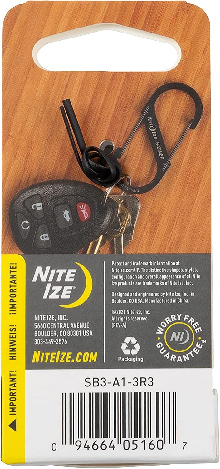 Nite Ize - Móc khóa SB3-A1-3R3 - S-Biner Size 3 pack 3