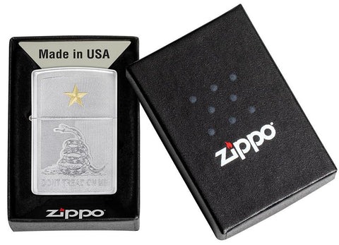 Zippo 49309 - Don’t Tread On Me, Satin Chrome Finish