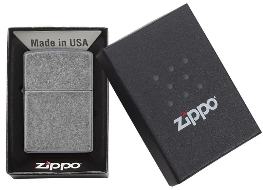 Zippo 121FB - Vỏ Xước lẫn trắng bạc (REG ANTQ SP FL BTM)